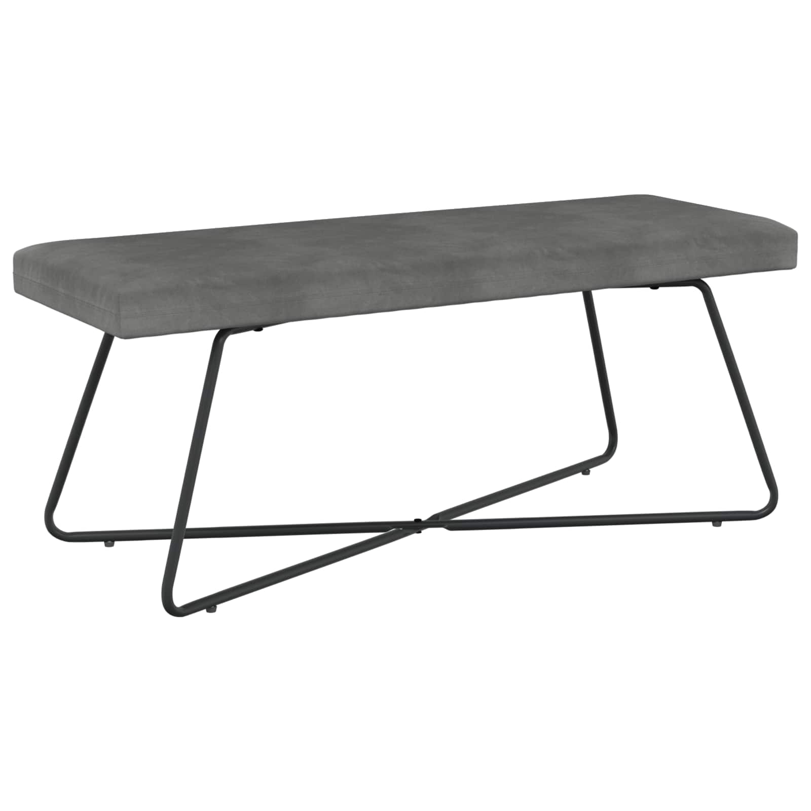 Bank Donkergrijs 110 x 40 x 45 cm fluweel