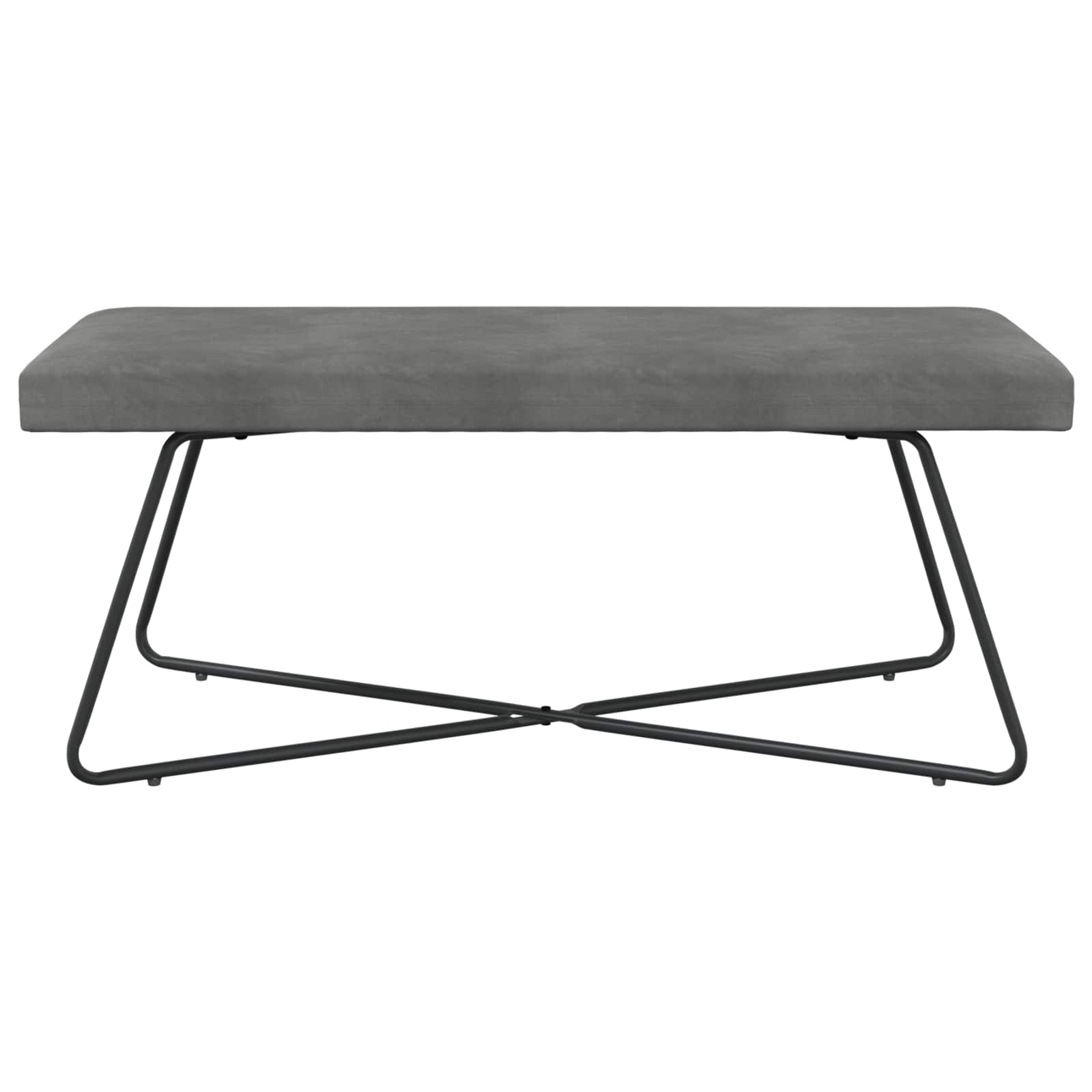 Bank Donkergrijs 110 x 40 x 45 cm fluweel