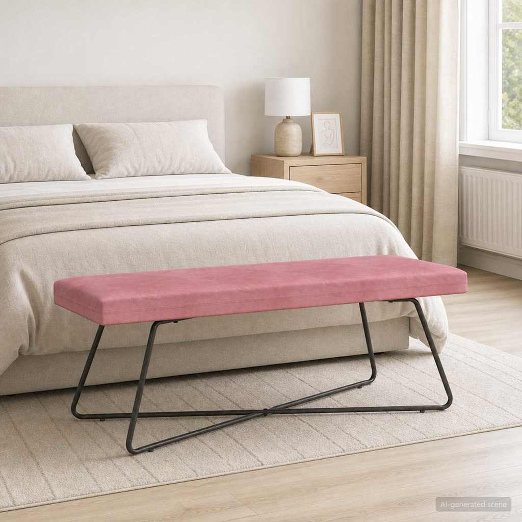 Bank Roze 110 x 40 x 45 cm fluweel