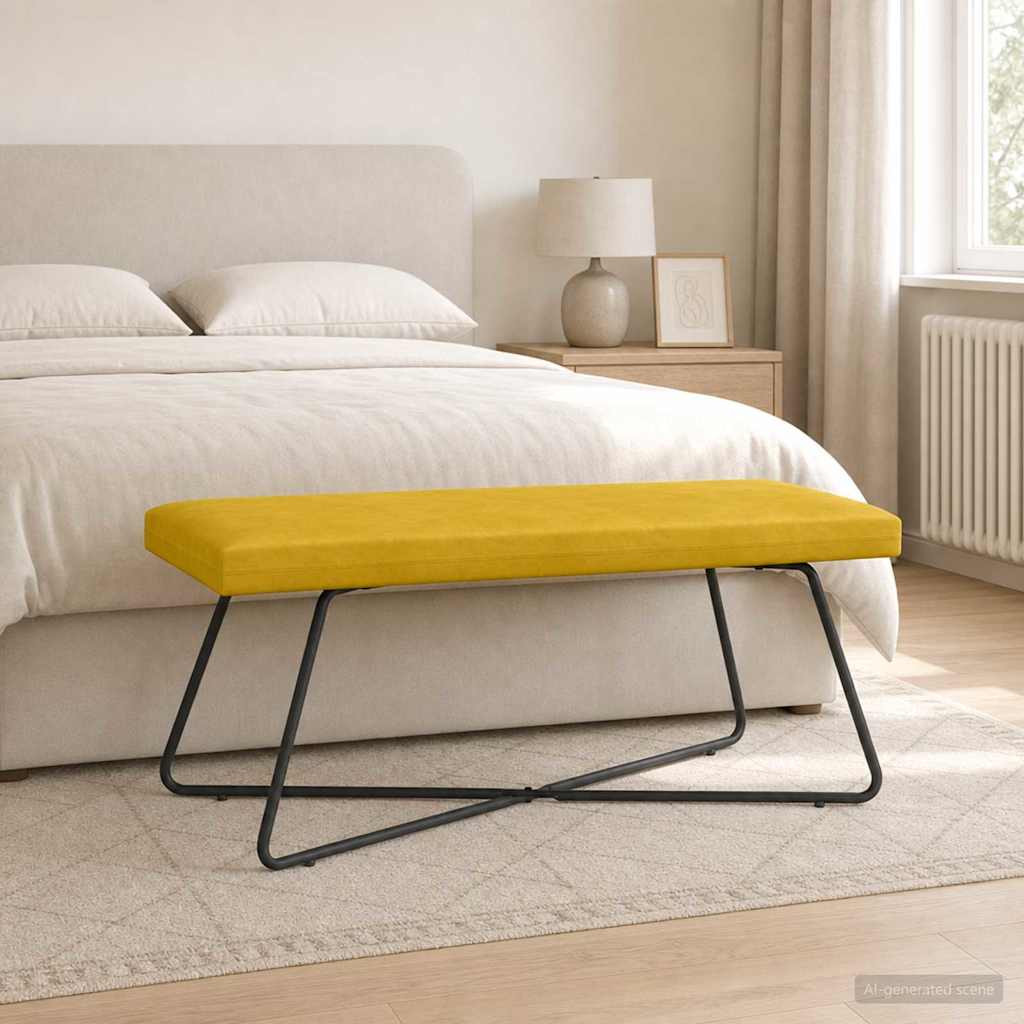 Bank Geel 110 x 40 x 45 cm fluweel
