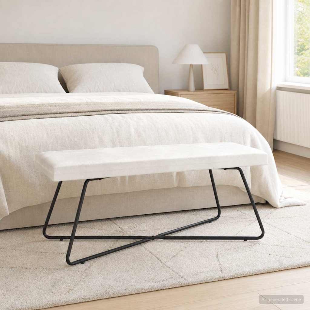 Bank Crèmekleurig 110 x 40 x 45 cm fluweel