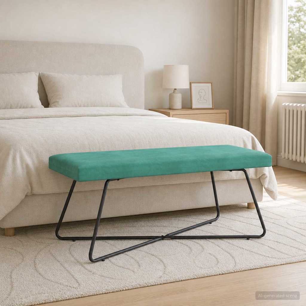 Bank Turquoise 110 x 40 x 45 cm fluweel