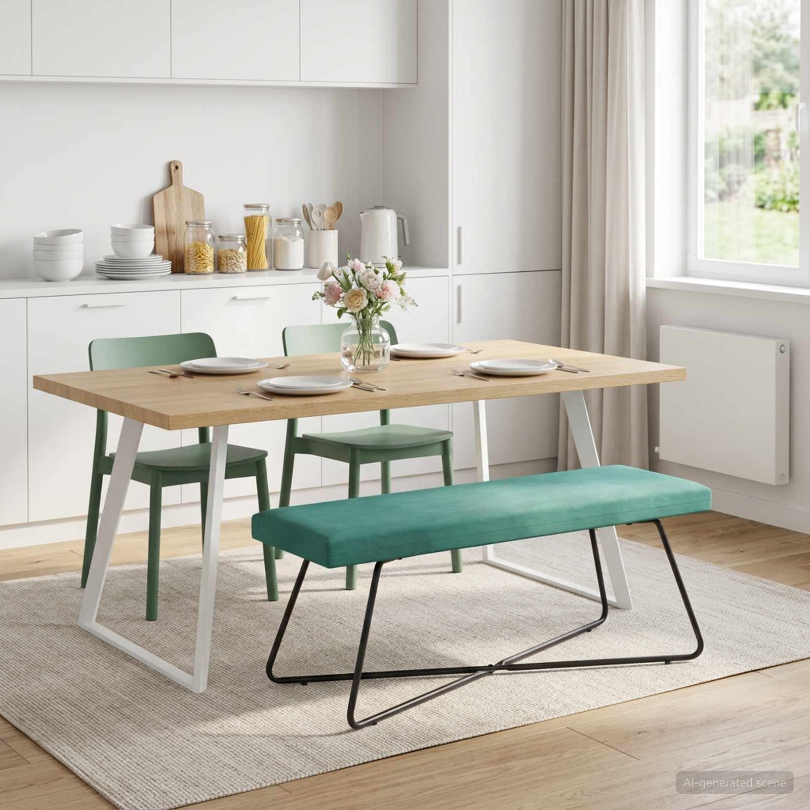 Bank Turquoise 110 x 40 x 45 cm fluweel