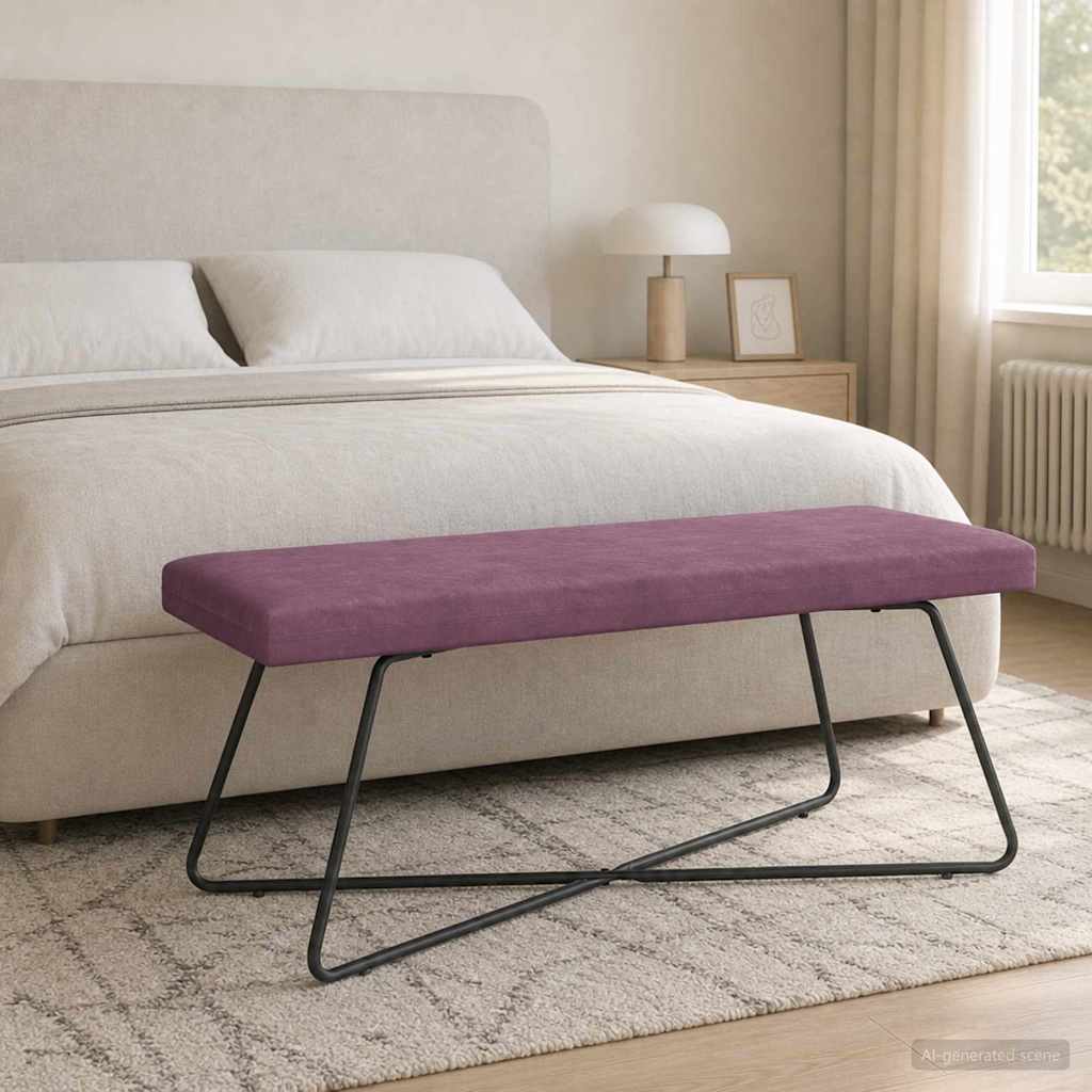 Bank Paars 110 x 40 x 45 cm fluweel