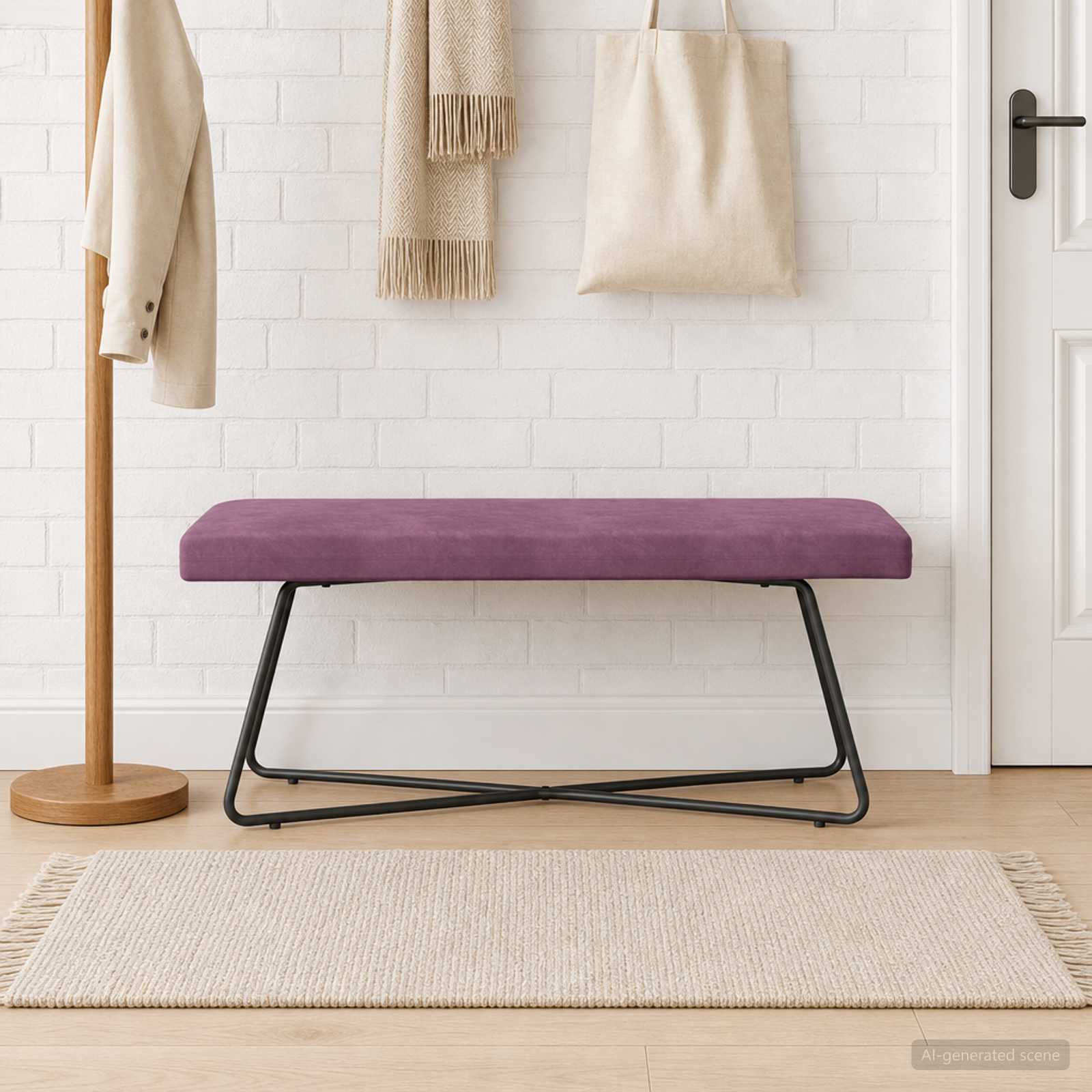 Bank Paars 110 x 40 x 45 cm fluweel