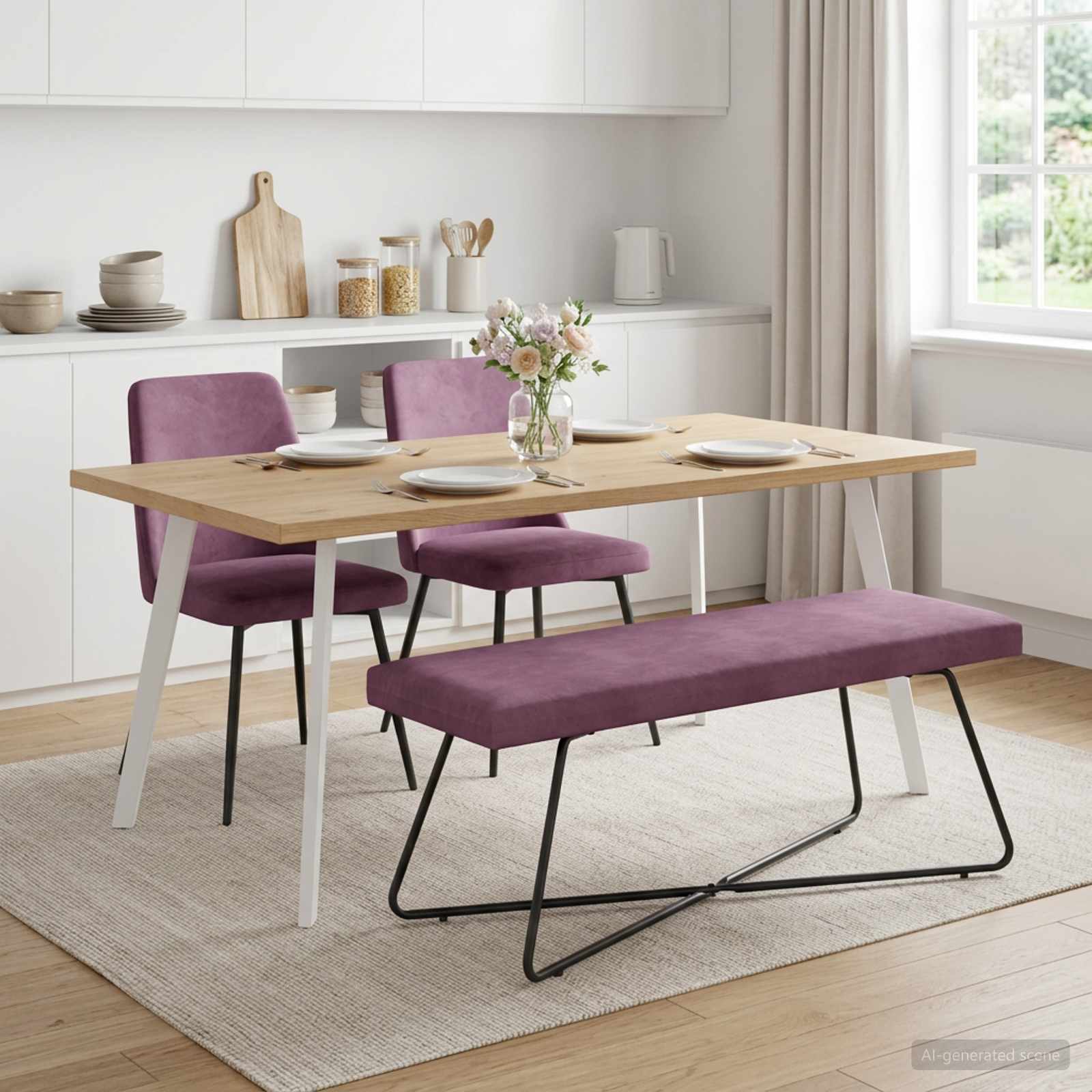 Bank Paars 110 x 40 x 45 cm fluweel