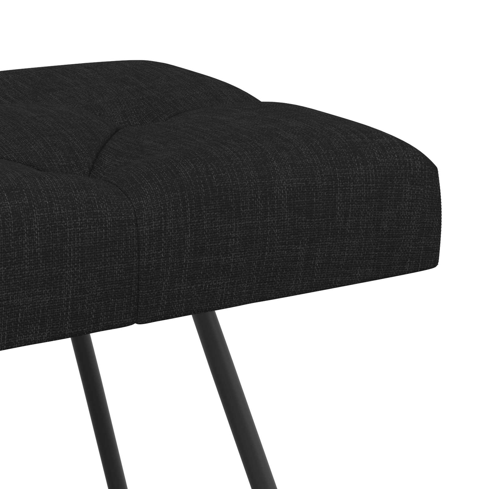 Bank met knoopverstelling Zwart 80 x 40 x 46 cm Stof