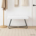 Bank met knoopverstelling Wit 80 x 40 x 46 cm Stof