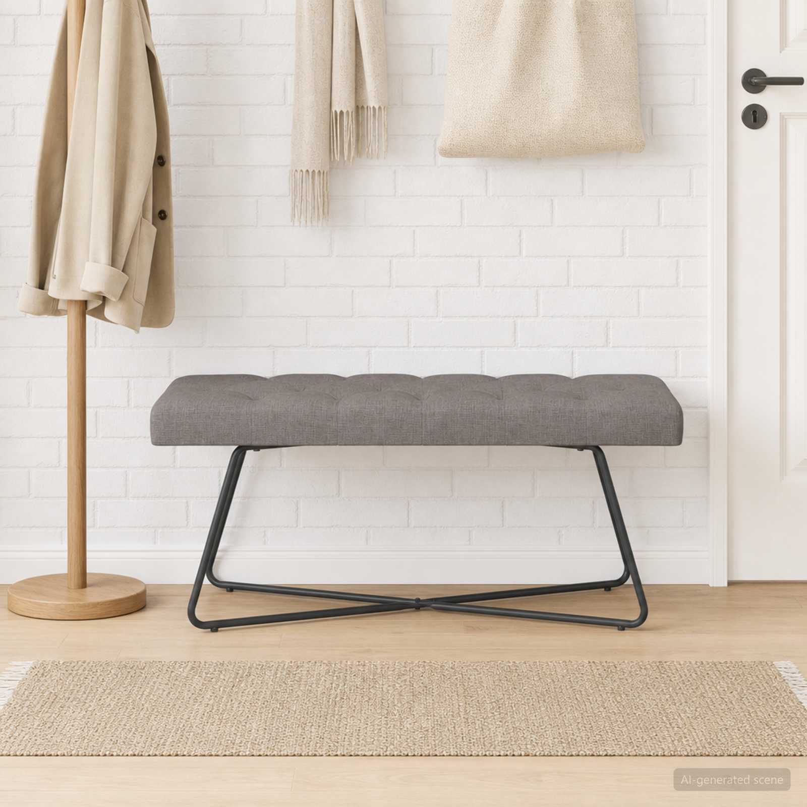 Bank met knoopverstelling Taupe 110 x 40 x 46 cm Stof
