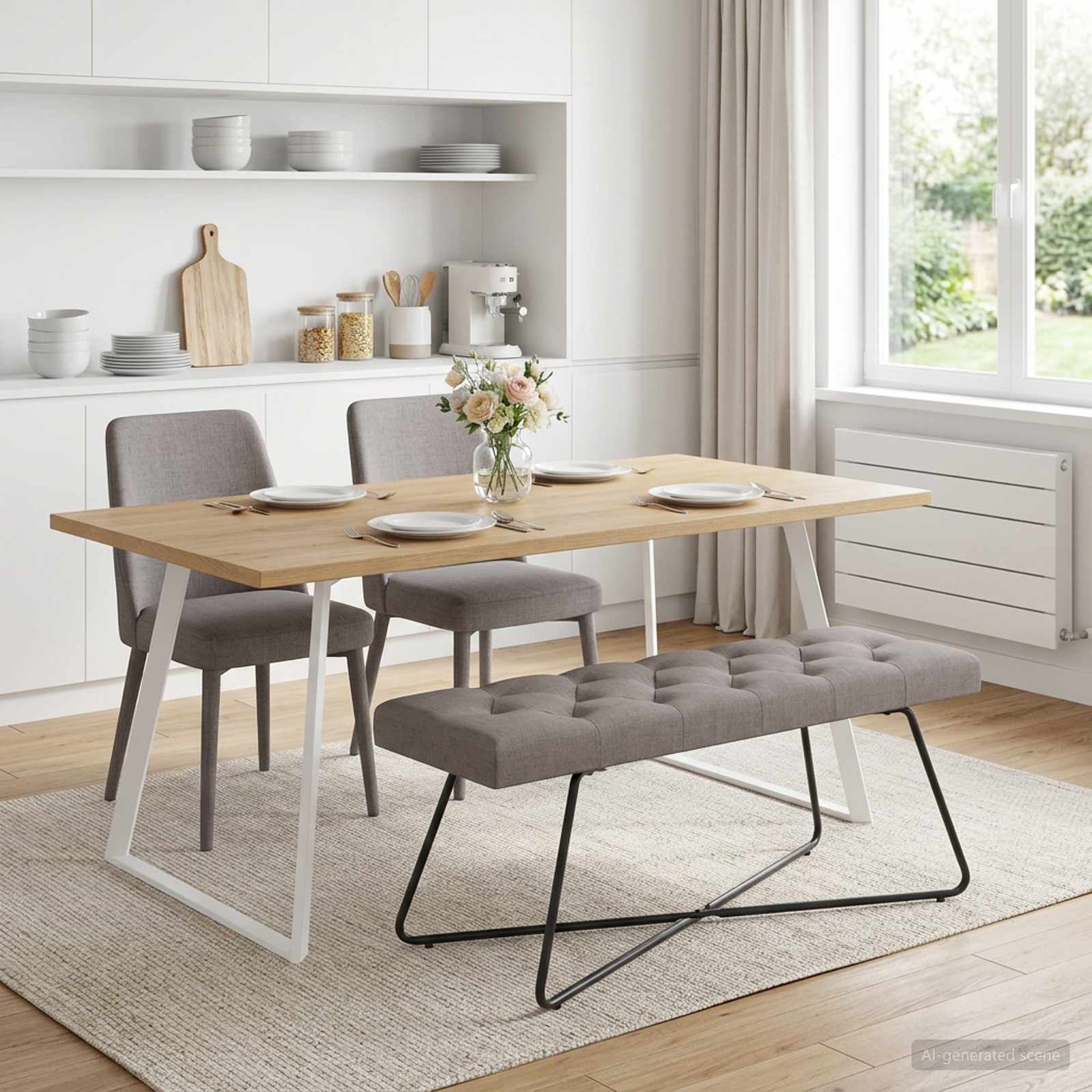 Bank met knoopverstelling Taupe 110 x 40 x 46 cm Stof