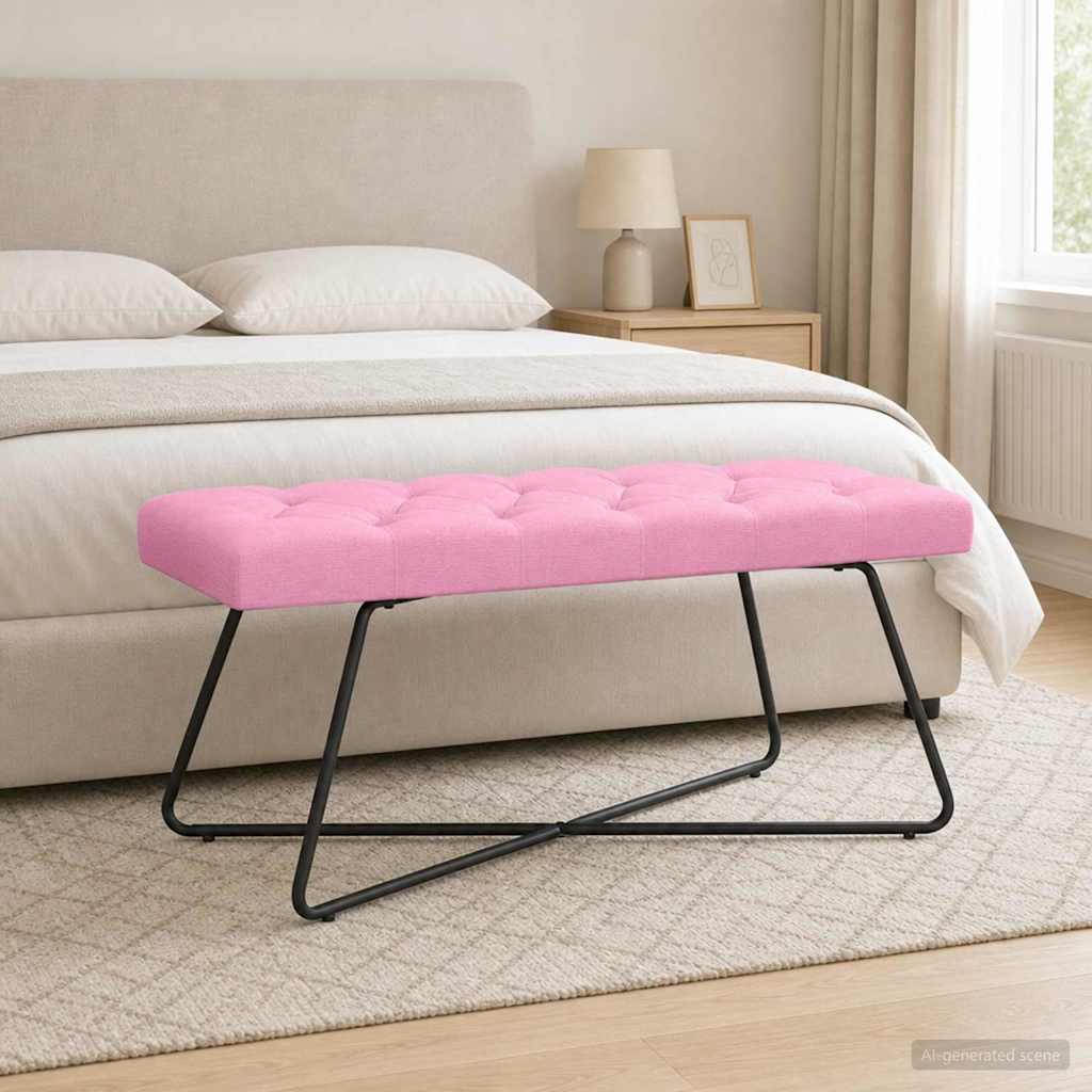 Bank met knoopverstelling Roze 110 x 40 x 46 cm Stof
