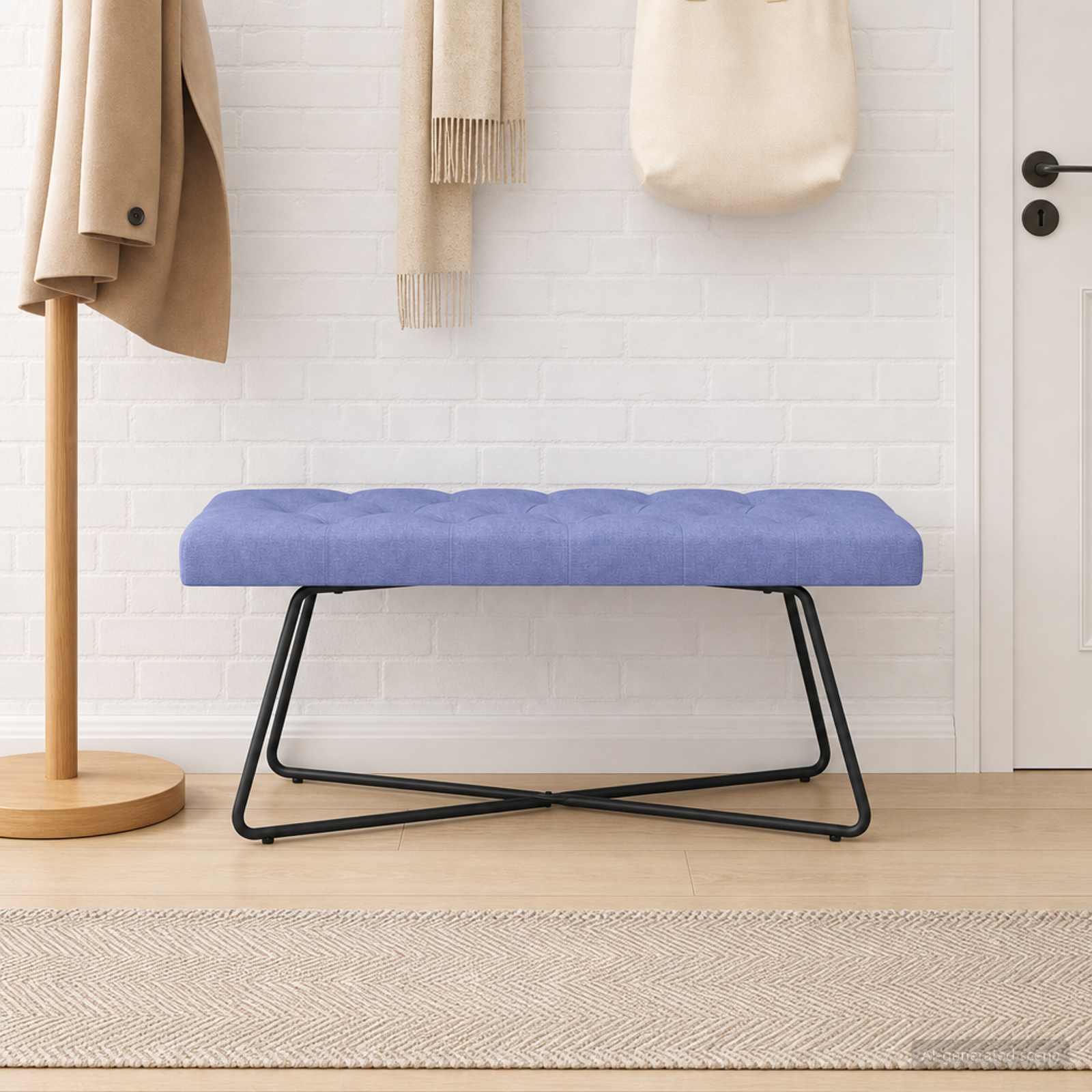 Bank met knoopverstelling Jeans Blauw 110 x 40 x 46 cm Stof