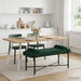 Knop-gestept Bankje met Kussens Donkergroen 110 x 40 x 46 cm