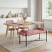 Knop-gestept Bankje met Kussens Roze 110 x 40 x 46 cm fluweel