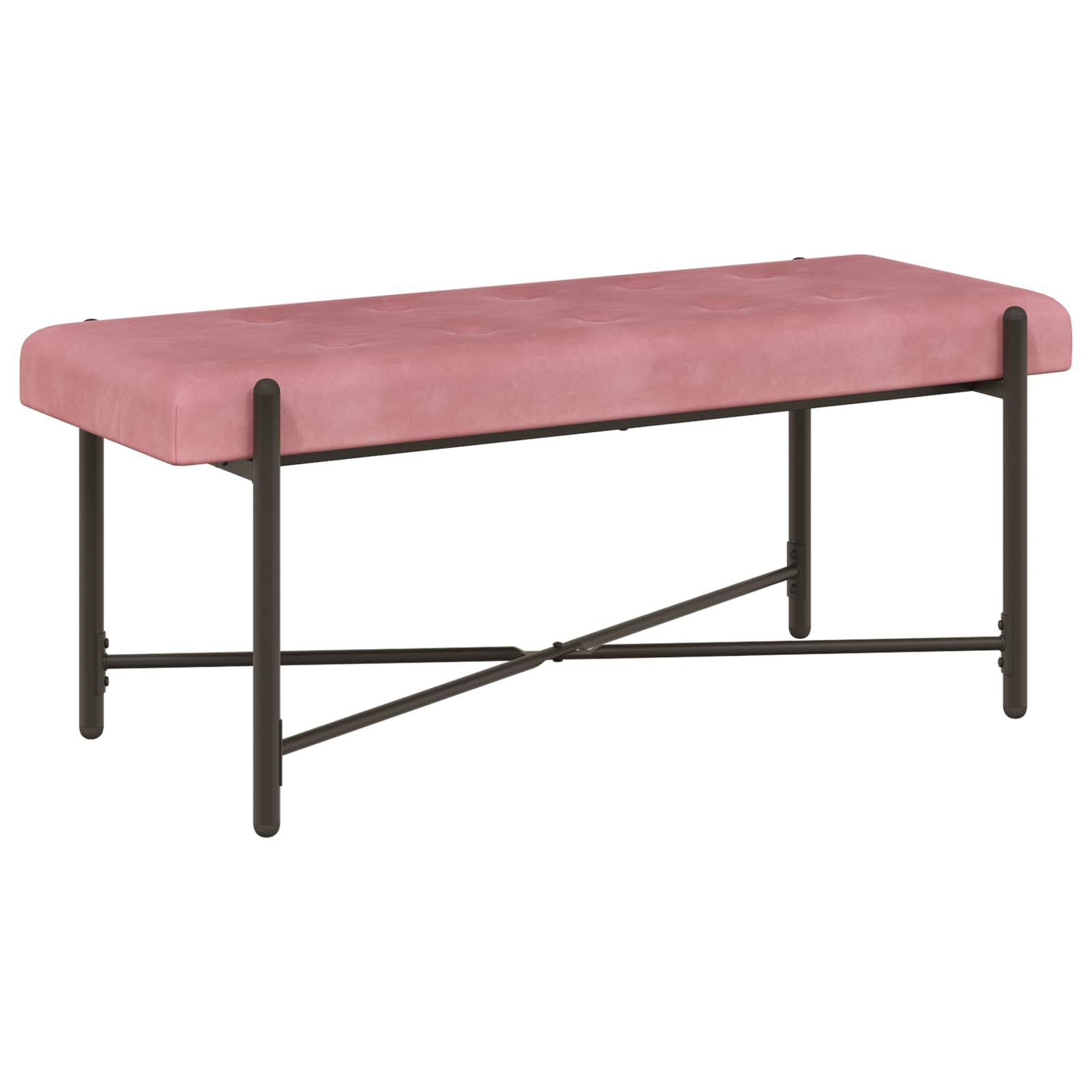 Knop-gestept Bankje met Kussens Roze 110 x 40 x 46 cm fluweel