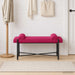 Knop-gestept Bankje met Kussens Wijnrood 110 x 40 x 46 cm