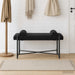 Knop-gestept Bankje met Kussens Zwart 110 x 40 x 46 cm fluweel