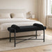 Knop-gestept Bankje met Kussens Zwart 110 x 40 x 46 cm fluweel