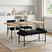 Knop-gestept Bankje met Kussens Zwart 110 x 40 x 46 cm fluweel