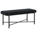 Knop-gestept Bankje met Kussens Zwart 110 x 40 x 46 cm fluweel