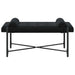 Knop-gestept Bankje met Kussens Zwart 110 x 40 x 46 cm fluweel