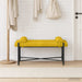 Knop-gestept Bankje met Kussens Geel 110 x 40 x 46 cm fluweel