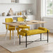Knop-gestept Bankje met Kussens Geel 110 x 40 x 46 cm fluweel