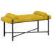Knop-gestept Bankje met Kussens Geel 110 x 40 x 46 cm fluweel