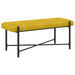 Knop-gestept Bankje met Kussens Geel 110 x 40 x 46 cm fluweel