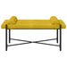 Knop-gestept Bankje met Kussens Geel 110 x 40 x 46 cm fluweel