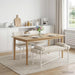 Knop-gestept Bankje met Kussens Crèmekleurig 110 x 40 x 46 cm