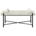 Knop-gestept Bankje met Kussens Crèmekleurig 110 x 40 x 46 cm
