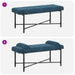 Knop-gestept Bankje met Kussens Blauw 110 x 40 x 46 cm fluweel