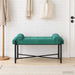Knop-gestept Bankje met Kussens Turquoise 110 x 40 x 46 cm