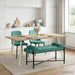 Knop-gestept Bankje met Kussens Turquoise 110 x 40 x 46 cm