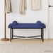 Knop-gestept Bankje met Kussens Politieblauw 110 x 40 x 46 cm