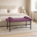 Knop-gestept Bankje met Kussens Paars 110 x 40 x 46 cm fluweel