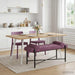 Knop-gestept Bankje met Kussens Paars 110 x 40 x 46 cm fluweel
