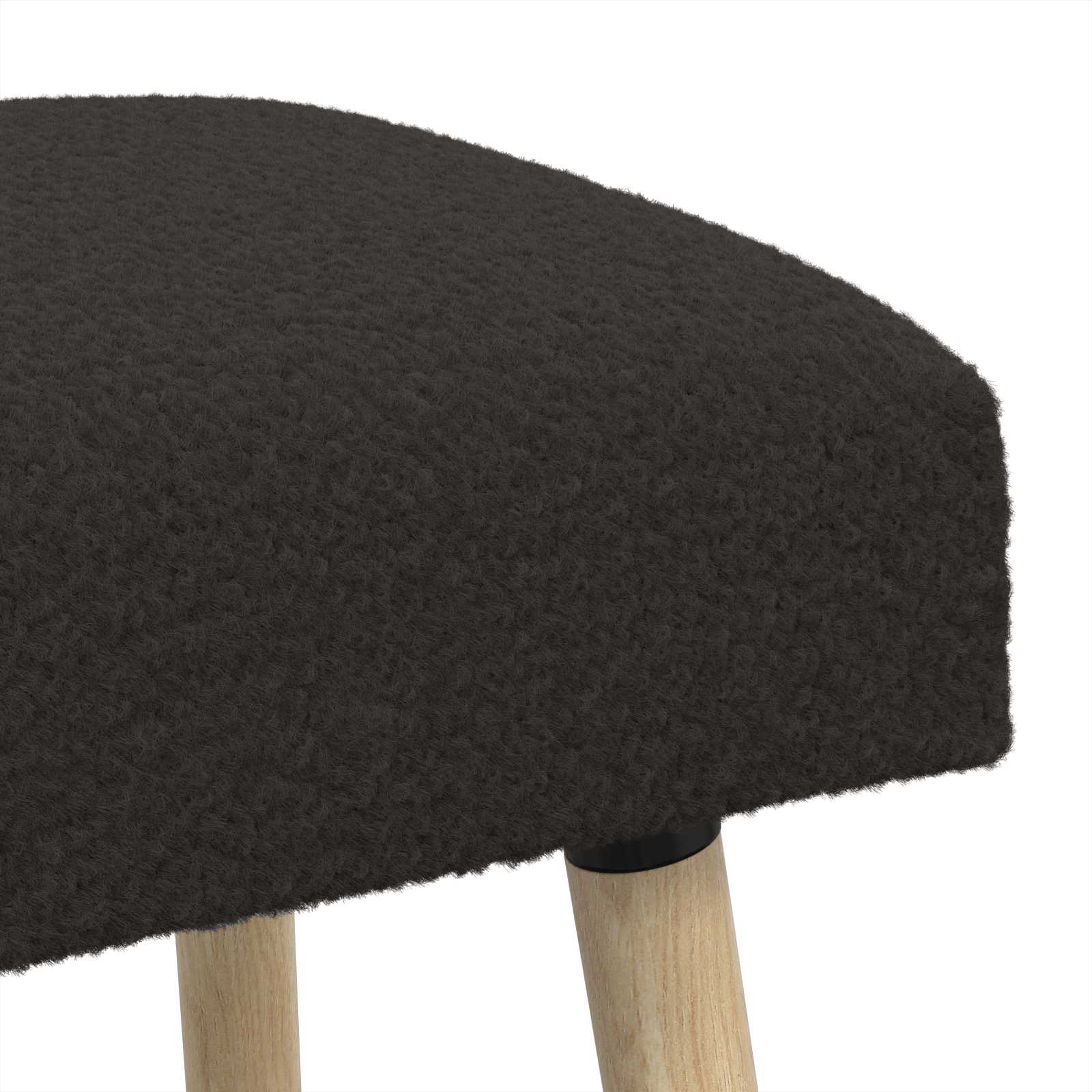 Bank Effen Zwart 60 x 40 x 45 cm Bouclé