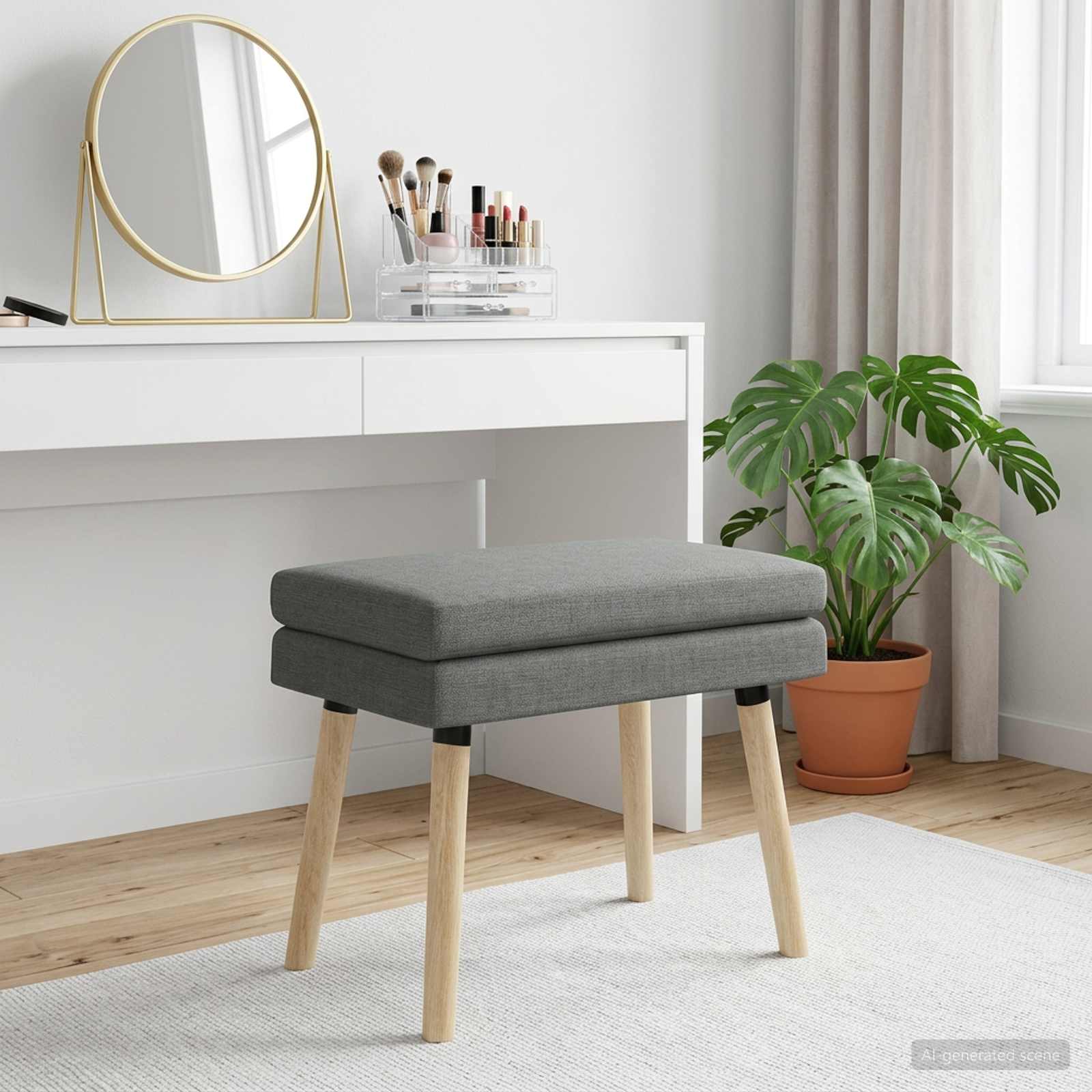 Dubbel Laagige Bank Donkergrijs 60 x 40 x 46 cm Stof