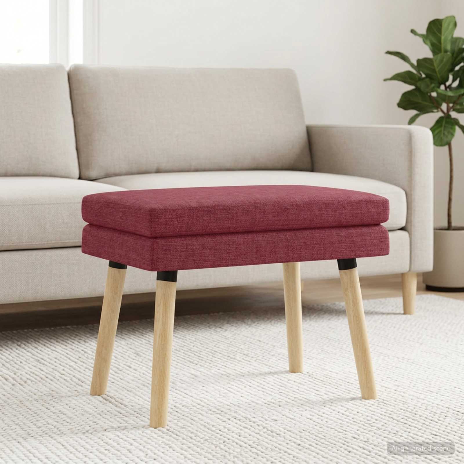 Dubbel Laagige Bank Wijnrood 60 x 40 x 46 cm Stof