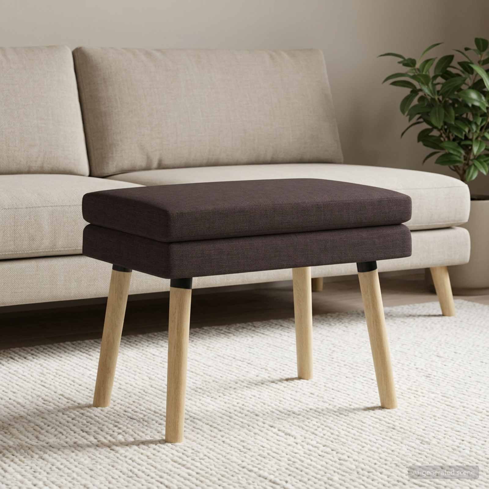 Dubbel Laagige Bank Donkerbruin 60 x 40 x 46 cm Stof