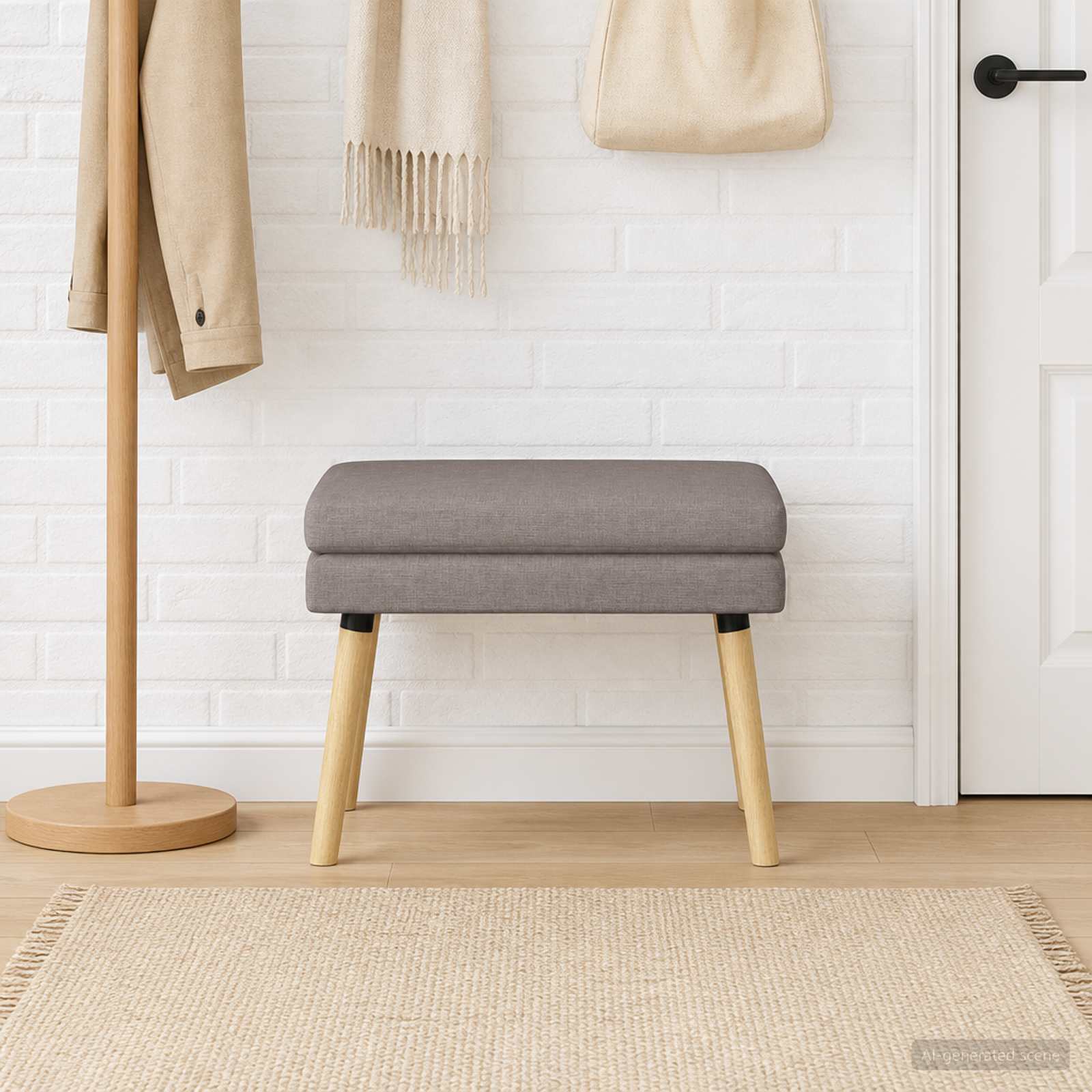 Dubbel Laagige Bank Taupe 60 x 40 x 46 cm Stof