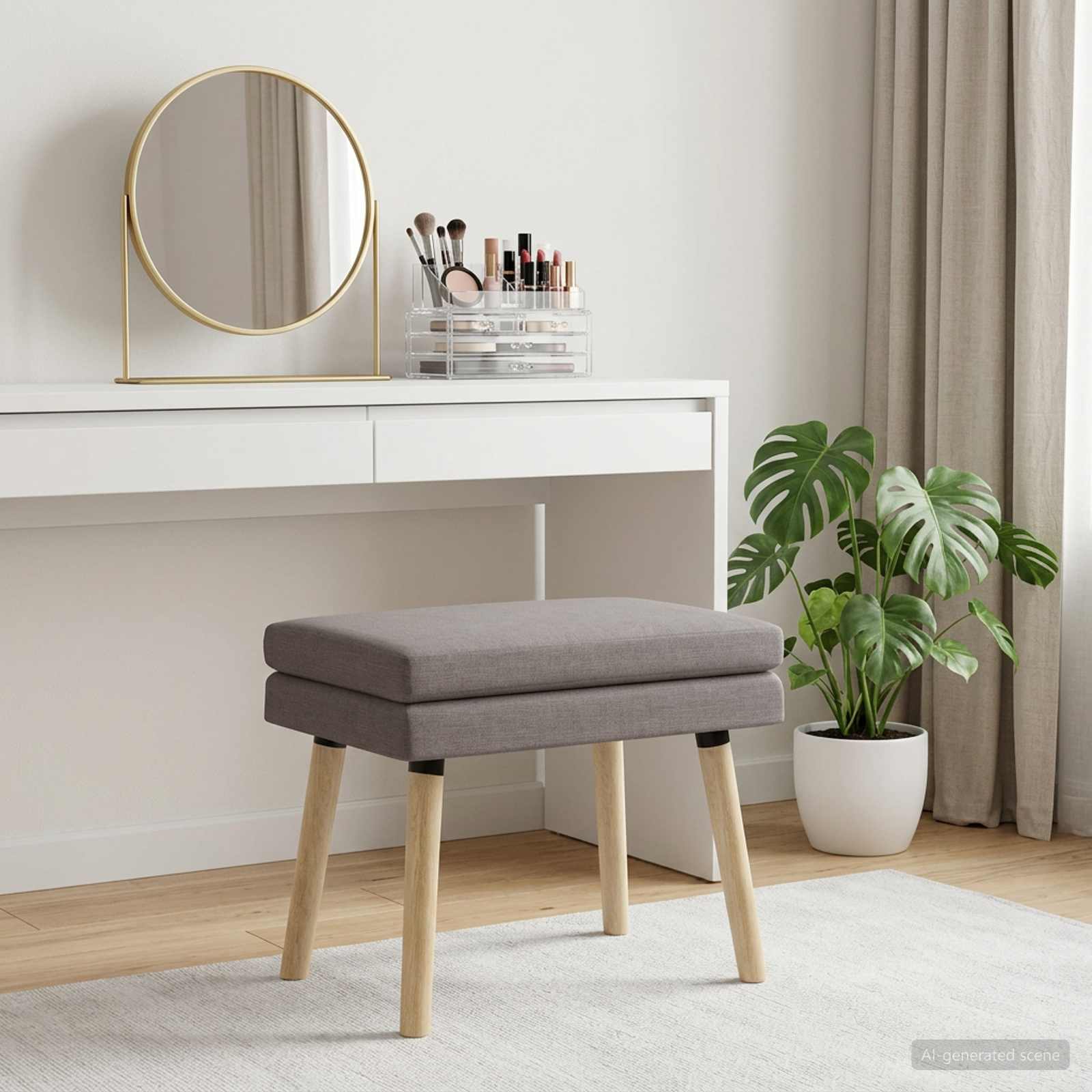 Dubbel Laagige Bank Taupe 60 x 40 x 46 cm Stof
