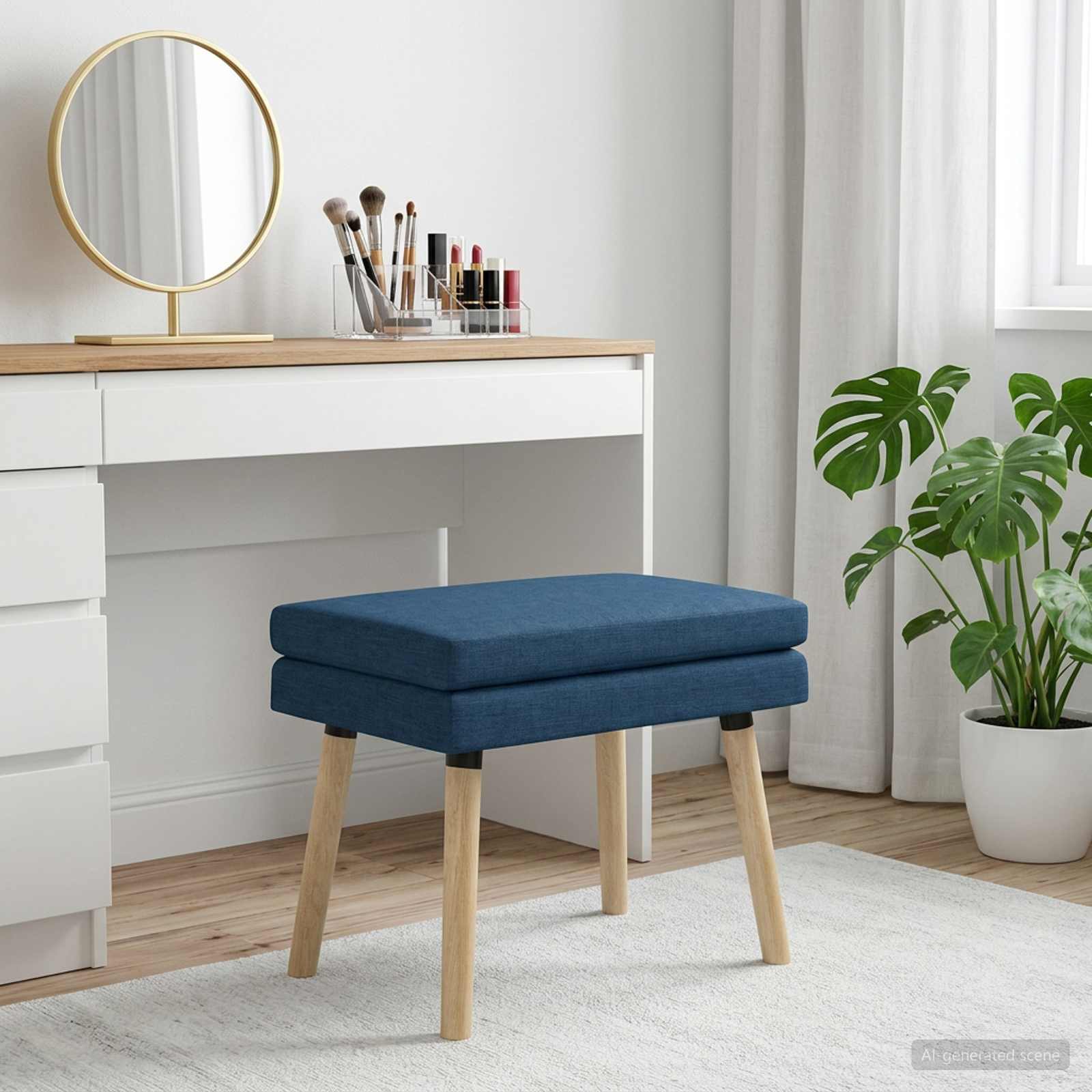 Dubbel Laagige Bank Blauw 60 x 40 x 46 cm Stof
