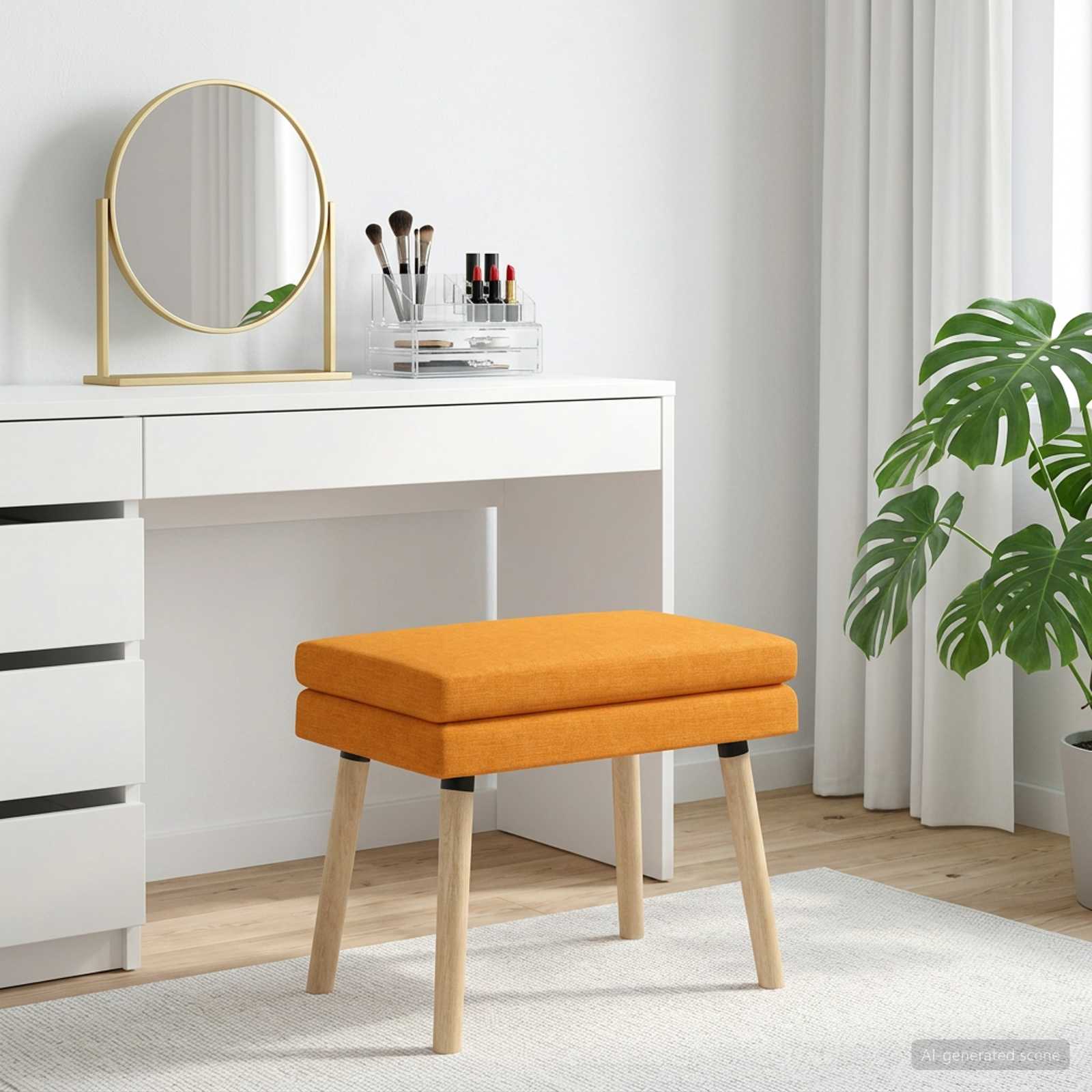 Dubbel Laagige Bank Donkergeel 60 x 40 x 46 cm Stof