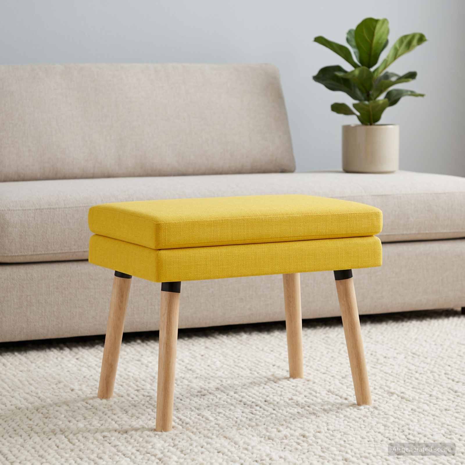 Dubbel Laagige Bank Lichtgeel 60 x 40 x 46 cm Stof