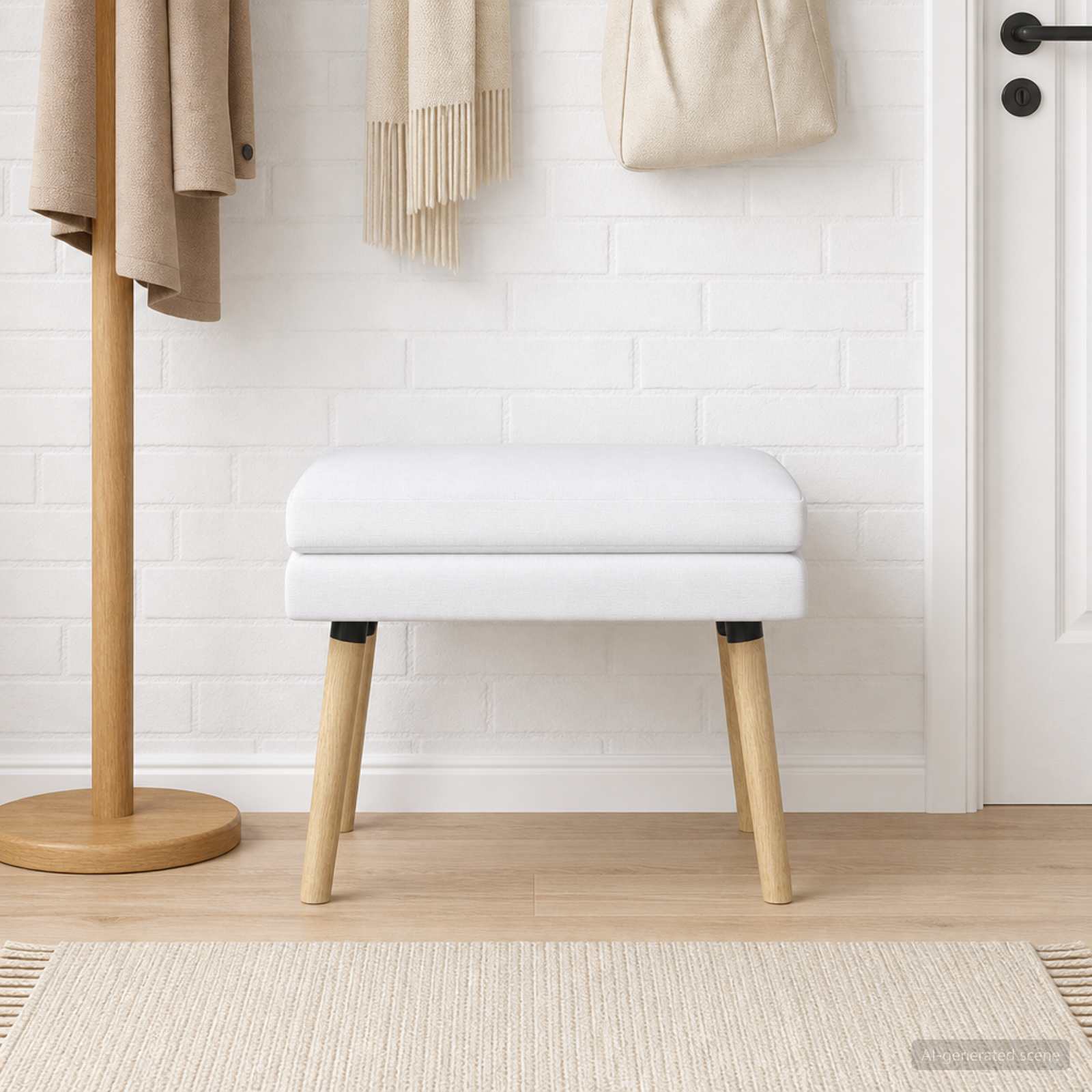 Dubbel Laagige Bank Wit 60 x 40 x 46 cm Stof