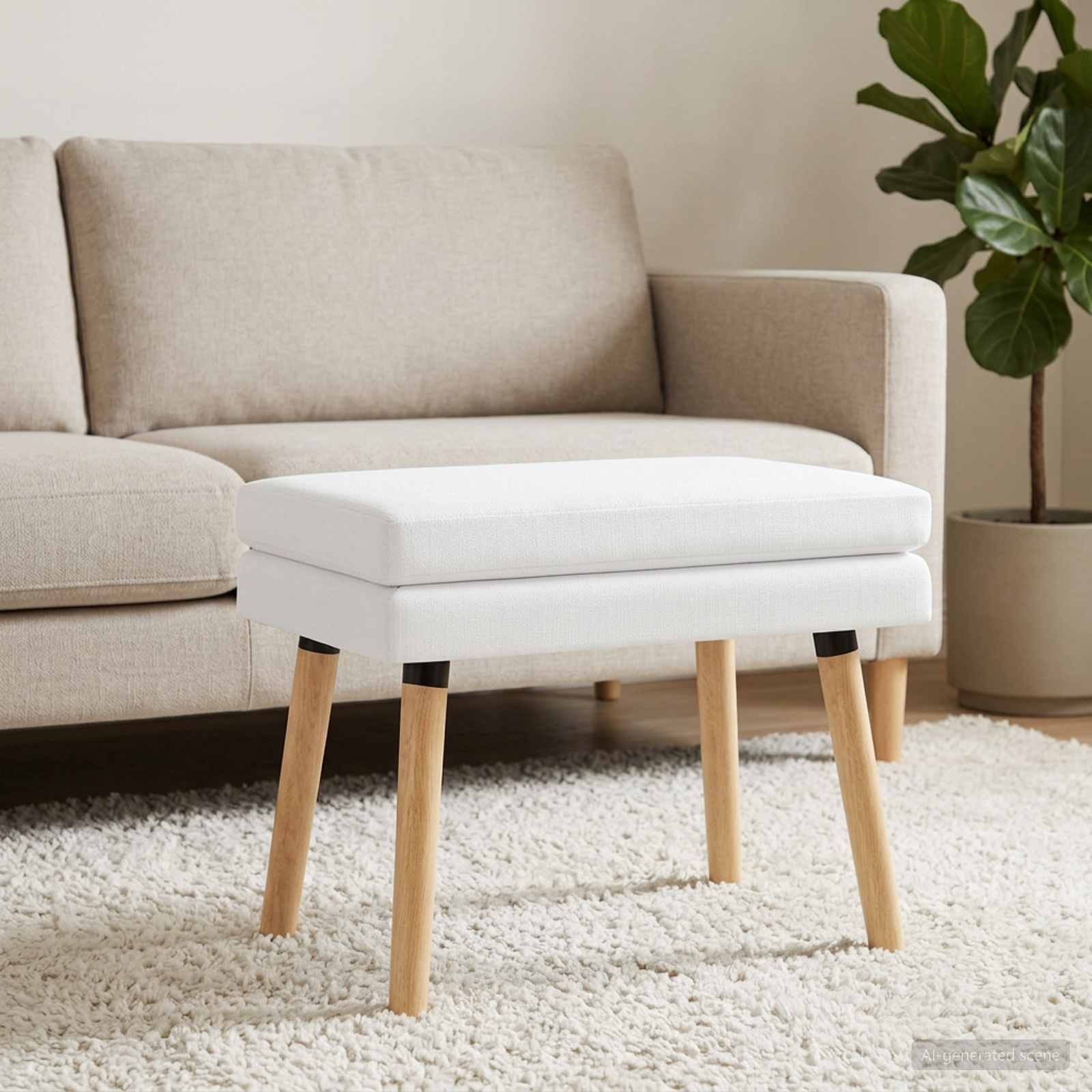 Dubbel Laagige Bank Wit 60 x 40 x 46 cm Stof