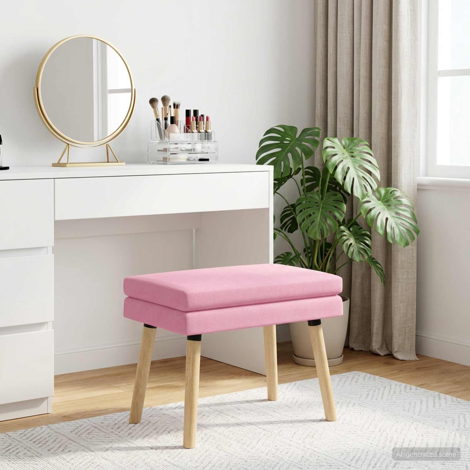 Dubbel Laagige Bank Roze 60 x 40 x 46 cm Stof